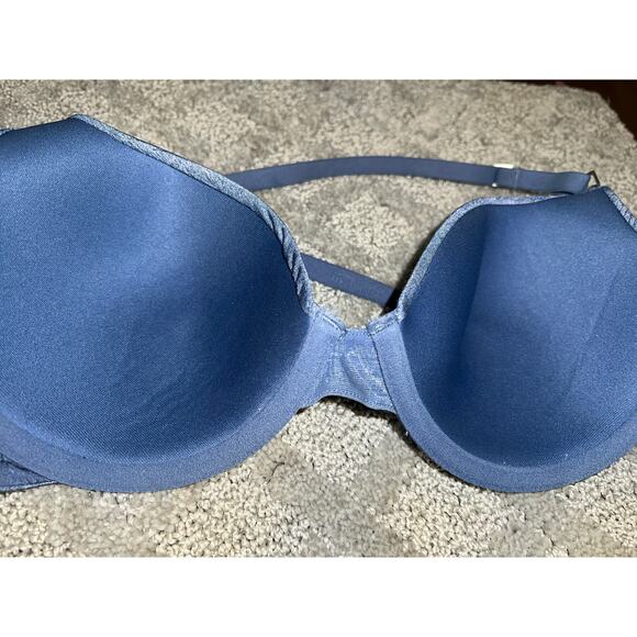 Adore Me Bra 34C Wirefree No Wire Wireless Comfort Strappy Pull Over Blue - Picture 5 of 6